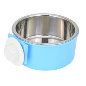 lot 6236 image: Crate Dog Bowl Removable Stainless Steel Water Food Feeder Bowls Cage Coop Cup for Cat Puppy Bird Pets