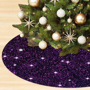lot 6248 image: OMKSIH Purple Tree Skirt Velvet Christmas Tree Skirt 36 Inch Tree Skirt Sequin Christmas Tree Collar Purple Tree Skirt for 6FT Tree Bling Christmas Tree Skirt Glitter Tree Skirt Rug Decorations