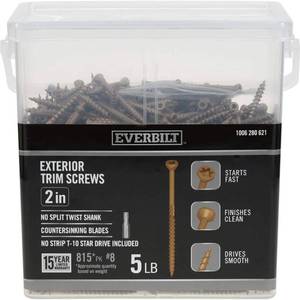lot 6270 image: #8 x 2 in. Star Drive Trim Head Exterior Wood Screws 5 lbs.-Box (815-Piece)