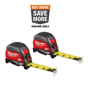 lot 6274 image: 25 ft. Compact Magnetic Tape Measure (2-Pack)
