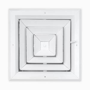 lot 6278 image: MAIER INTERNACIONAL - Air Vent Cover HVAC 8x8 Inches  4-Way Supply Grille, Aluminum Square Ceiling Diffuser with Flow Control  SidewallCeiling Register, Vent Duct Cover  Opposing Damper Blades