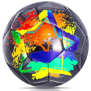 lot 6289 image: Champhox Soccer Balls Size 5, Official Match Weight Long-Lasting Construction, Soccer Balls Size 5 for Boys Youth Girls Adult Soccer Players Skill Practicing Easter Birthday Gifts (Black, Size 5)