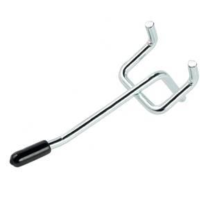 lot 10039 image: Rawall 2 Inch 50-Pack,Sturdy and Durable L Shape Galvanized Metal suitbale for 14 and 18 Pegboard Hooks with Rubber Tipped,Pegboard Hooks for Garage,Office,Kitchen,Store(Silver)