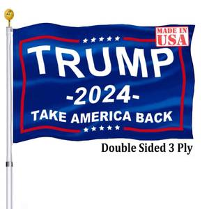 lot 10062 image: Trump 2024 Flags Double Sided 3x5 Outdoor- Donald Trump Take America Back Flag Banner Heavy Duty 3 Ply Trump for President Flag 4 Rows Stitched with 2 Brass Grommets