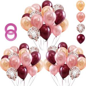 lot 10073 image: OuMuaMua Rose Gold Balloons Burgundy Balloons Kit, 62Pcs Burgundy Rose Gold Latex Balloons Rose Gold Confetti Balloons for Women Girl Baby Shower Wedding Birthday Party Decorations, 12 Inch