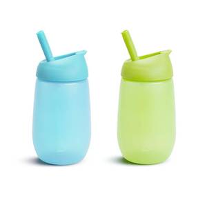 lot 10075 image: Munchkin� Simple Clean�� Toddler Sippy Cup with Easy Clean Straw, 10 Ounce, 2 Pack, BlueGreen