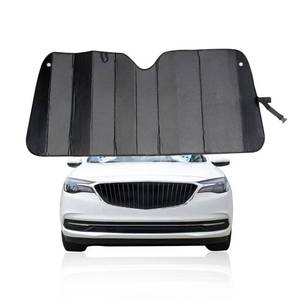 lot 10078 image: Ziciner Car Windshield Sunshade, Foldable Auto Reflective Front Window Visor Protector, Double Thicken UV Rays and Heat Blocker with Sucker, Vehicle Interior Accessories for Most Cars (Black)