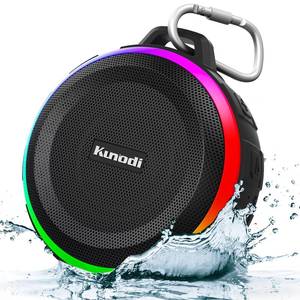 lot 10084 image: Kunodi Bluetooth Shower Speaker with IPX7 Waterproof, Dynamic Lights, Crisp Clear Sound, True Wireless Stereo, Clip Portable for Pool Beach Boat Kayak Float Golf Gift