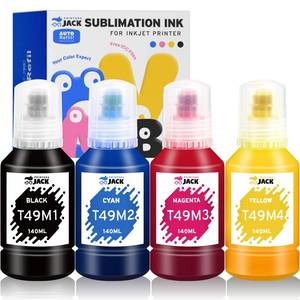 lot 10092 image: Printers Jack T49M Sublimation Ink for F170 F570 Sublimation Printer(T49M1 T49M2 T49M3 T49M4 ICC-FreeAutofillAnti-UV) 560ML Sublimation Ink