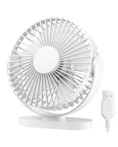 lot 10100 image: Gaiatop USB Desk Fan, 3 Speeds Powerful Portable Fan, 5.5 Inch Quiet Cooling Mini Fan, 90° Rotate Small Table Fan with 5ft Cable Personal Fan for Desktop Home Office Travel White