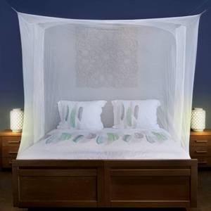 lot 10109 image: Mosquito Net for Single to King-Sized Beds �� 2 Side Openings & 6 Hanging Loops �� Decorative Rectangular Shape for Home & Travel �� Bed Canopy Hanging Kit & Carrying Bag Included