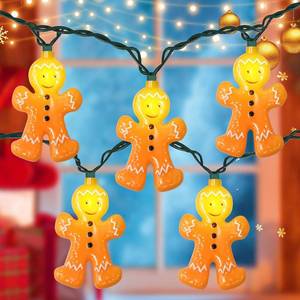 lot 10118 image: SOTOPOO 8.5Ft LED Christmas Gingerbread Lights Gingerbread Man String Lights with 10 Pack Cute Gingerbread Man for Indoor Outdoor Christmas Decorations for Christmas Tree Home Party, 0.48W