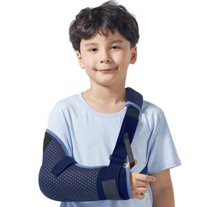 lot 10131 image: Velpeau Kids Arm Sling Shoulder Immobilizer with Waist Strap -Ventilated & Breathable Support Brace for Children, Boys, Girls (Mesh-Blue, Right, XS Bust 22.5��-26��)
