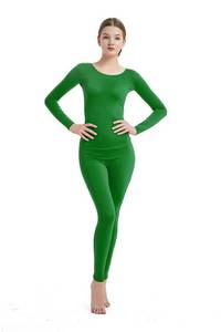 lot 10141 image: Full Bodysuit Womens Long Sleeve One Piece Jumpsuit Spandex Zentai Unitard (Small, Green)