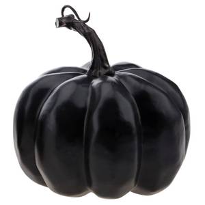 lot 10148 image: Meiwlong Halloween Artificial Fake Black Foam Pumpkins Autumn Fall Harvest Farmhouse Table Kitchen Thanksgiving Party Realistic Photography Props