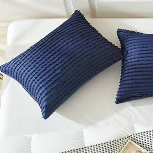 lot 10150 image: WARMDERN Blue Pillow Covers King Pillow Cases Soft Microfiber Pillow Cases Set of 2 Boho Textured Pillowcase with Envelope Closure(Blue, King 20x36 Inches)