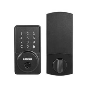 lot 10199 image: Square Matte Black Smart Wi-Fi Deadbolt Powered By Hubspace - Retail $99.88