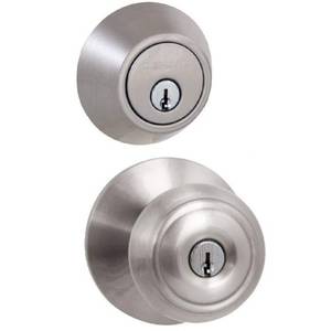 lot 6397 image: Hartford Satin Nickel Combo Pack with Single Cylinder Deadbolt