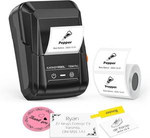 lot 8128 image: SUPVAN T50M Pro Bluetooth Label Maker Machine with Tape, Wide Waterproof Label, Versatile App with 40 Fonts and 450 Icons, Inkless Labeler for Home, Kitchen, School, Office Organization, Black