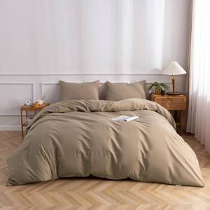 lot 8139 image: TazmKezm Light Purple Duvet Cover Set 100% Washed Cotton Duvet Cover Full Size,3 Pieces Luxury Soft Bedding Set with Zipper Closure.Solid Color Pattern Duvet Cover��80x90 Inch��