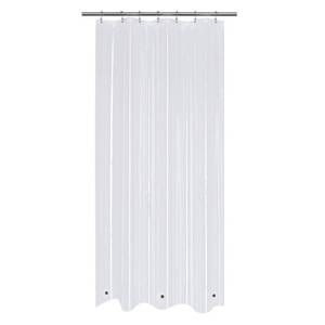 lot 8141 image: Mrs Awesome Small Stall Shower Curtain Liner 36 x 72 inch, PEVA 8G Thick & Heavy Duty, 3 Bottom Magnets, Waterproof, 36x72, Clear