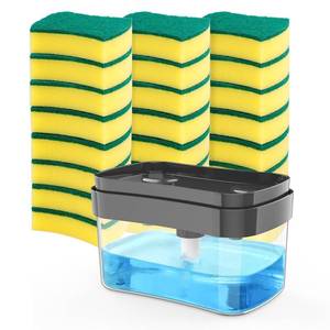 lot 8144 image: HOMEXCEL Dish Soap Dispenser with 24 Scrub Sponges for Kitchen Sink, 2 in-1 Premium Soap Dispenser with Sponge Holder, 24 Cleaning Sponges with Dishwashing Soap Pump Dispenser for Kitchen Countertop