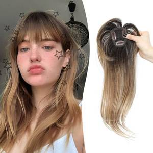 lot 8151 image: Megito Bangs with Hair, 360° Fake Bangs Hair French Bangs Clip in Hair Extensions, Clip in Bangs Blonde Hair Bangs for Women with Hairpieces Clip in Bangs for Daily Wear (Ombre Brown Blonde)