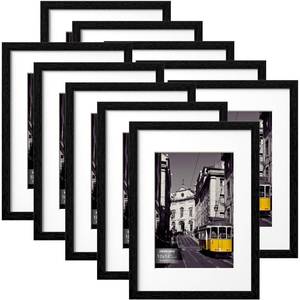 lot 9578 image: eletecpro 10x14 Picture Frames Set of 10, Picture Frame Collage Wall Decor Display 8x10 Photo with Mat or 10x14 without Mat, Home Decor Gallery Wall Frame for Wall Mounting, Black