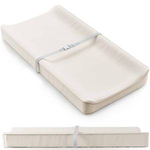 lot 9590 image: Soft Baby Diaper Changing Pad with Cotton Cover - Waterproof Changing Table Topper with Washable Cover and Safety Straps Fits All Standard Dressers - The Perfect Pad for Your Baby Girl or Boy
