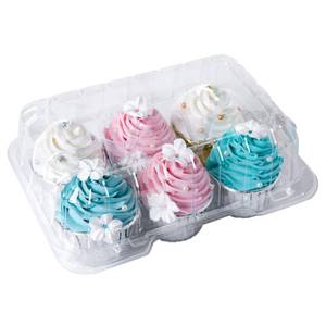 lot 9592 image: ONE MORE Clear Cupcake Boxes 6 Cavity Holder, Large 6 Compartment Muffin Containers Plastic Cupcake Carrier with Deep Dome 4 High Safe Eco-friendly Material Pack of 15