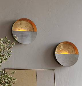 lot 9595 image: NativeSkins Eclipse Metal Wall Sconce Candle Holder Decoration - Set of Two, for Living Room, Bathroom, Dining Room