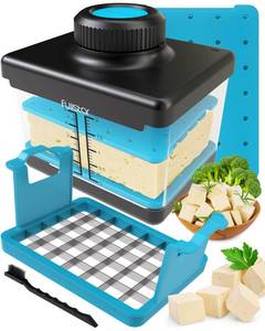 lot 9613 image: Blue 2 in 1 Tofu Press & Tofu Cutter, Tofu Press Dishwasher Safe, Extra Firm Tofu, Tofu Extra Firm Organic, Tofu Press Box for Silken and Extra Firm Tofu, Bpa Free, Firm Tofu, Tofu Presser Blue