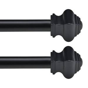 lot 9633 image: Thestoa Curtain Rods for Windows 32-48 inch, 58Black Curtain Rods 2 pack, Heavy Duty Curtain Rods for Bedroom, Living Room, Outdoor Black Curtain Rods Set of 2