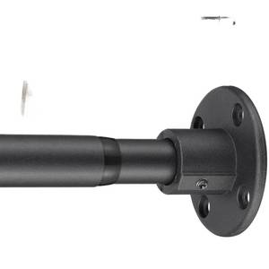 lot 9640 image: Heavy Duty Shower Rod - Industrial Shower Curtain Rod Wall Mounted for Bathroom,Closet Clothes Hanging,Outdoor Patio - 28 to 48Adjustable Shower Pole - Black