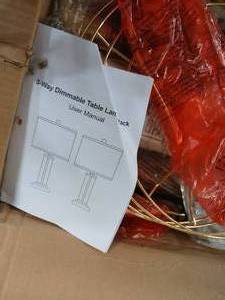 lot 9652 image: Dimmable 3 Way Table Lamp 2 Pack