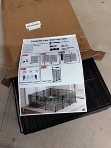 lot 9698 image: Pet Gate Cage Black