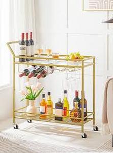 lot 5299 image: Hoobro. Rolling Storage Cart Brown