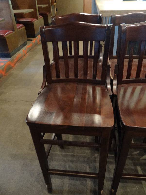 lot 2912 image: Lot of 2 Bar Height Wooden Chairs