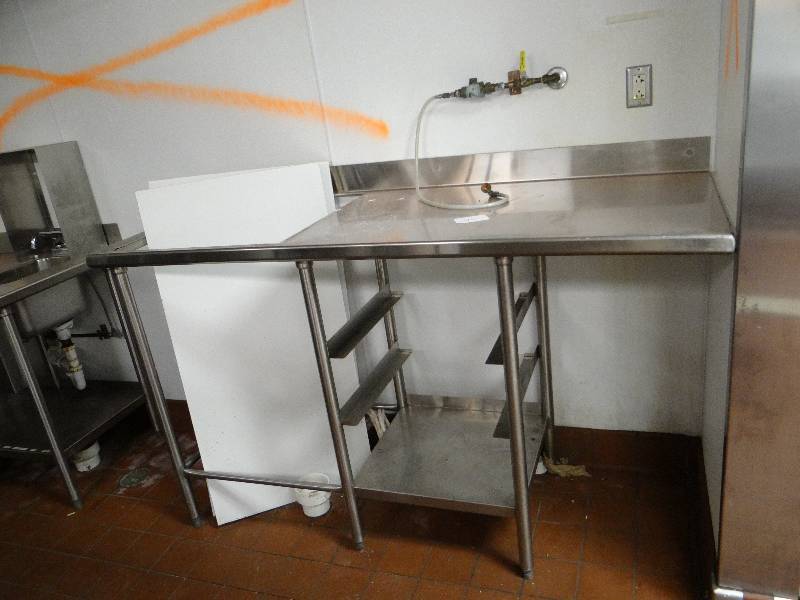 lot 2135 image: 70x26 Fully Stainless Server Station Table
