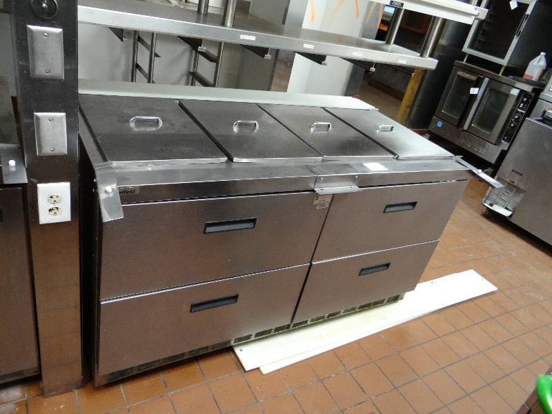 lot 2143 image: 64x44 Delfield (4) Drawer Refrigerated Base Reach In Cooler