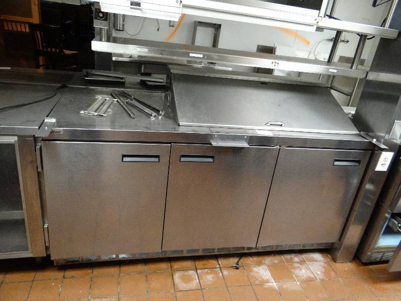 lot 2144 image: Delfield 72 (3) Door Refrigerated Base SaladSandwich Prep Table