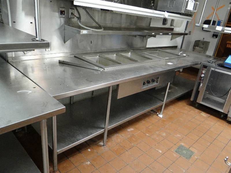 lot 2146 image: 150x40 Fully Stainless (4) Compartment Steam Table