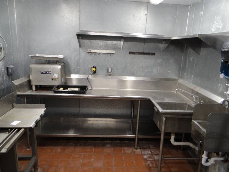 lot 2153 image: 108x53 Fully Stainless Washing Station With Sink