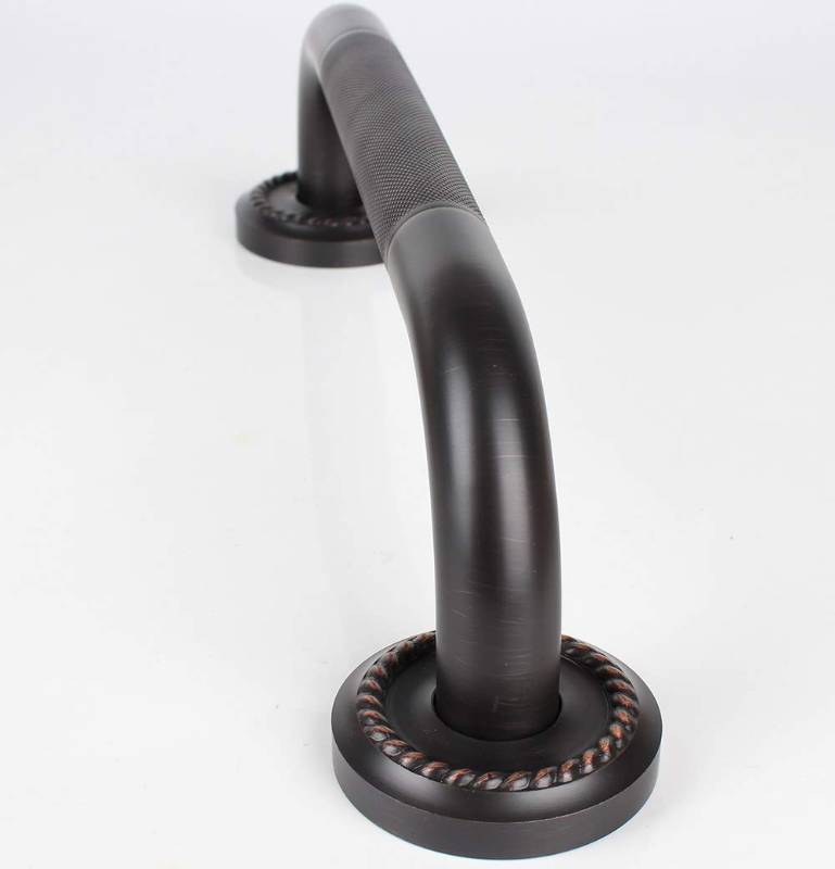 lot 184947 image: 700Brass 12-Inch Grab Bar Featuring Anti-Slip Handrail, Solid Brass, Oil Rubbed Bronze, Heavy-duty Construction Armrest, Bathroom Bathtube Shower Safety Rail