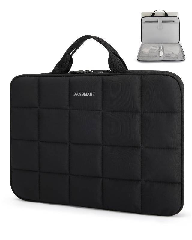 lot 183802 image: BAGSMART 13-14 inch Laptop Case Sleeve with Handle, Fluffy Padded Laptop Bag Cover, Anti-theft Macbook Case Fitted with Macbook AirPro 13.3 14 inch, Puffy Laptop Cover Fitted with Dell, Lenovo
