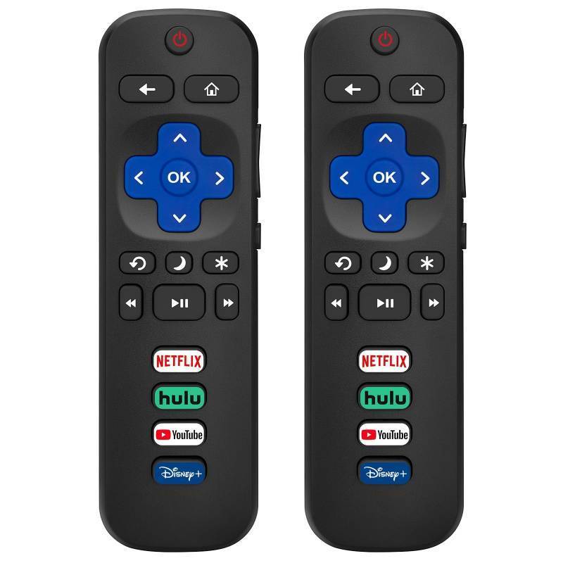 lot 183870 image: (Pack of 2) Replacement Remote Control Only for Roku TV, Compatible for TCL RokuHisense RokuOnn RokuPhilips Roku Smart TVs(Not for Stick and Box)