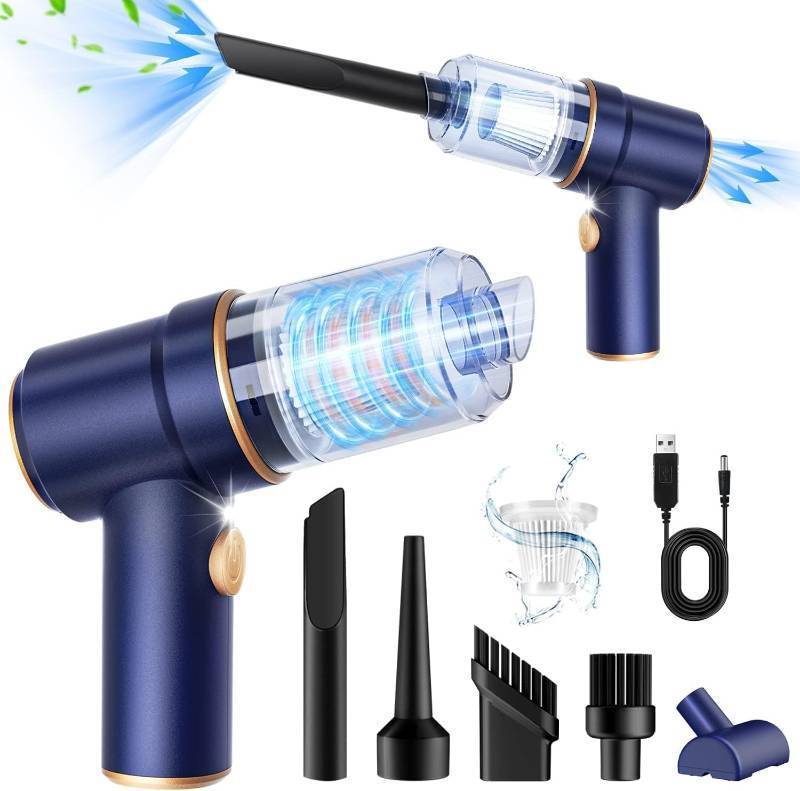 lot 186107 image: KMM Handheld Car Vacuum Cleaner, 9000Pa Vacuum Cleaner and Air Duster, 120W High Power Wet and Dry Handheld Car Vacuum Cleaner with LED Light and Multi-Nozzles for Car, Home, Office, Pet