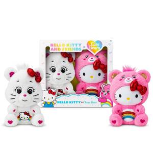 lot 186186 image: Care Bears Hello Kitty Loves Cheer Bear 10 Collectible Plush 2-Pack - Soft, Huggable Material