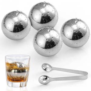 lot 186211 image: Ice Cubes Whiskey Stones, Reusable Stainless Steel Ice Cubes, Whiskey Chilling Stones for Drink, Metal Whiskey Balls Ideal for Scotch, Bourbon and Irish Whiskey, Barware Tool Set Bar Accessories