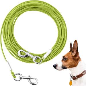 lot 186226 image: Tie Out Cable for Dogs,10203050100FT Dog Leads for Yard Chew Proof,Heavy Duty Dog Tie Out Cable for Large Dogs Up to 250lbs,Durable Dog Runner Tether Line for Outdoor,Yard (Green, 120Ibs 50ft)